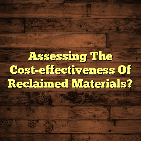 Assessing The Cost-effectiveness Of Reclaimed Materials?