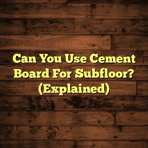 Can You Use Cement Board For Subfloor? (Explained)