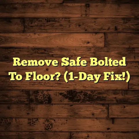 Remove Safe Bolted To Floor? (1-Day Fix!)