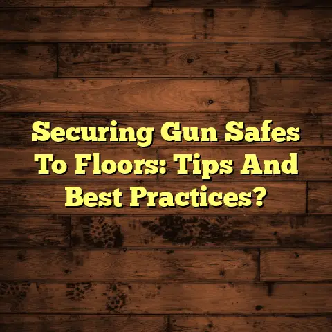 Securing Gun Safes To Floors: Tips And Best Practices?